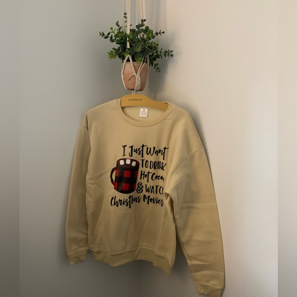 Christmas Coffee Print Sweater size M